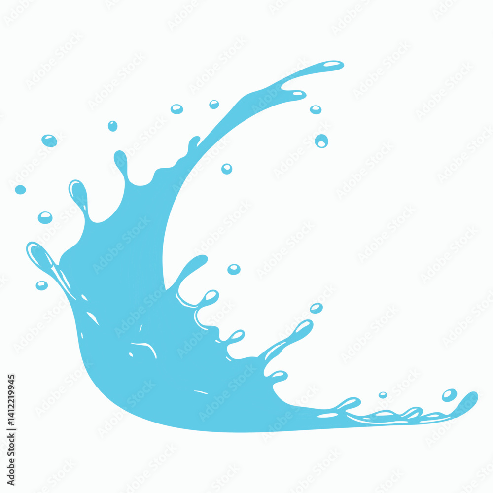 custom made wallpaper toronto digitalDynamic Blue Water Splash Illustration for Design Projects
