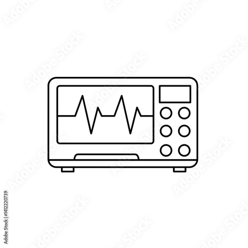 Heart rate monitor device line icon