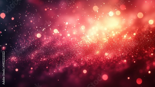 Obraz na płótnie Abstract dark blue and gold glitter background with bokeh lights, golden dust particles, defocused glowing effect on a black night sky. Christmas and New Year concept. Shiny light effects, w salonie