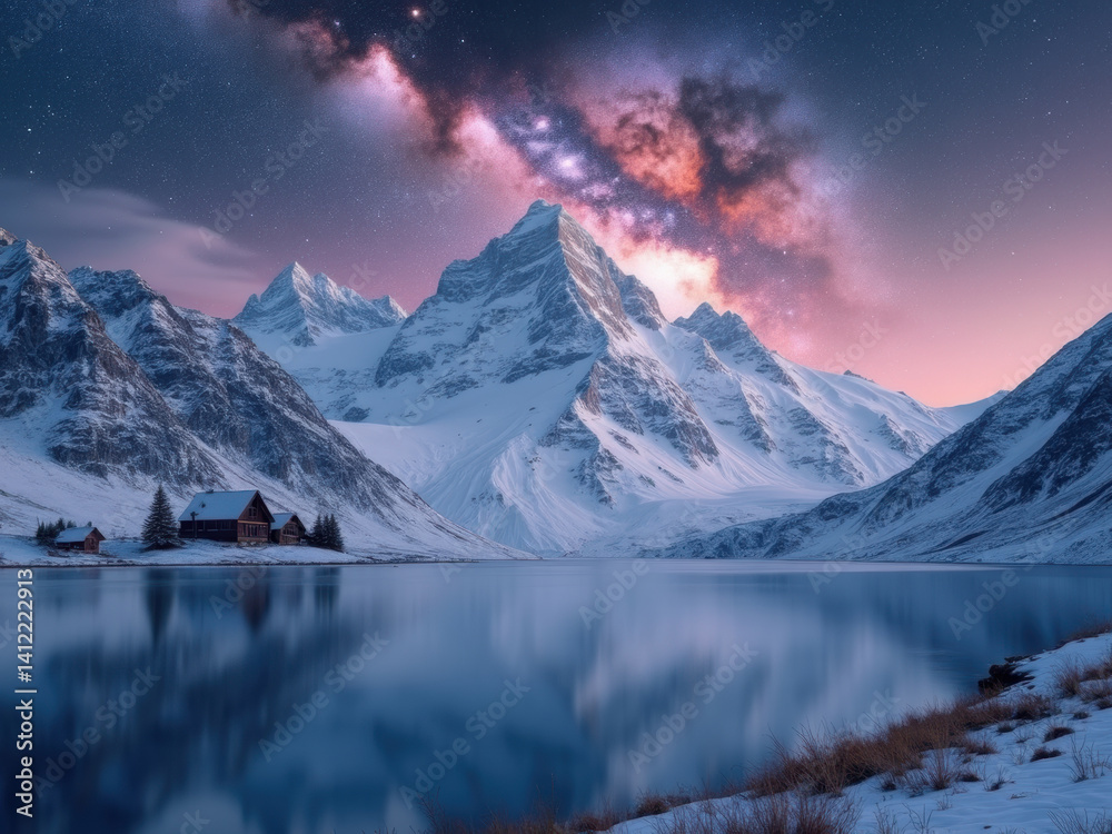 snowy mountain landscape snowy mountain landscape