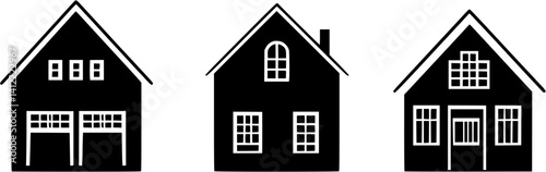 3 Pieces of Farmhouse style Carriage houses designs, Farmhouse style Carriage houses vector image