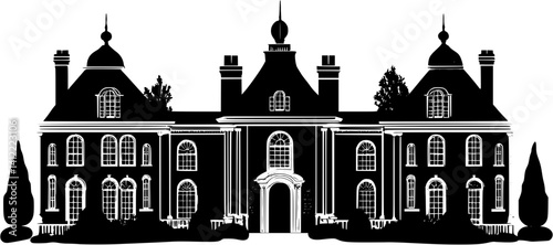 3 Pieces of Baroque style Summer residences designs, Baroque style Summer residences vector image