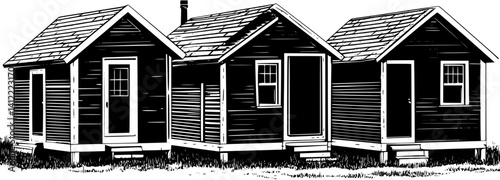 3 Pieces of Cape Cod style Houses designs, Cape Cod style Houses vector image