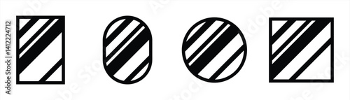 mirror icon. wall mirror vector illustration
