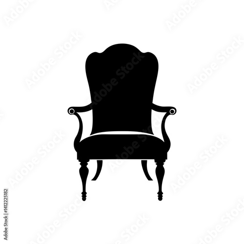 black leather armchair isolated