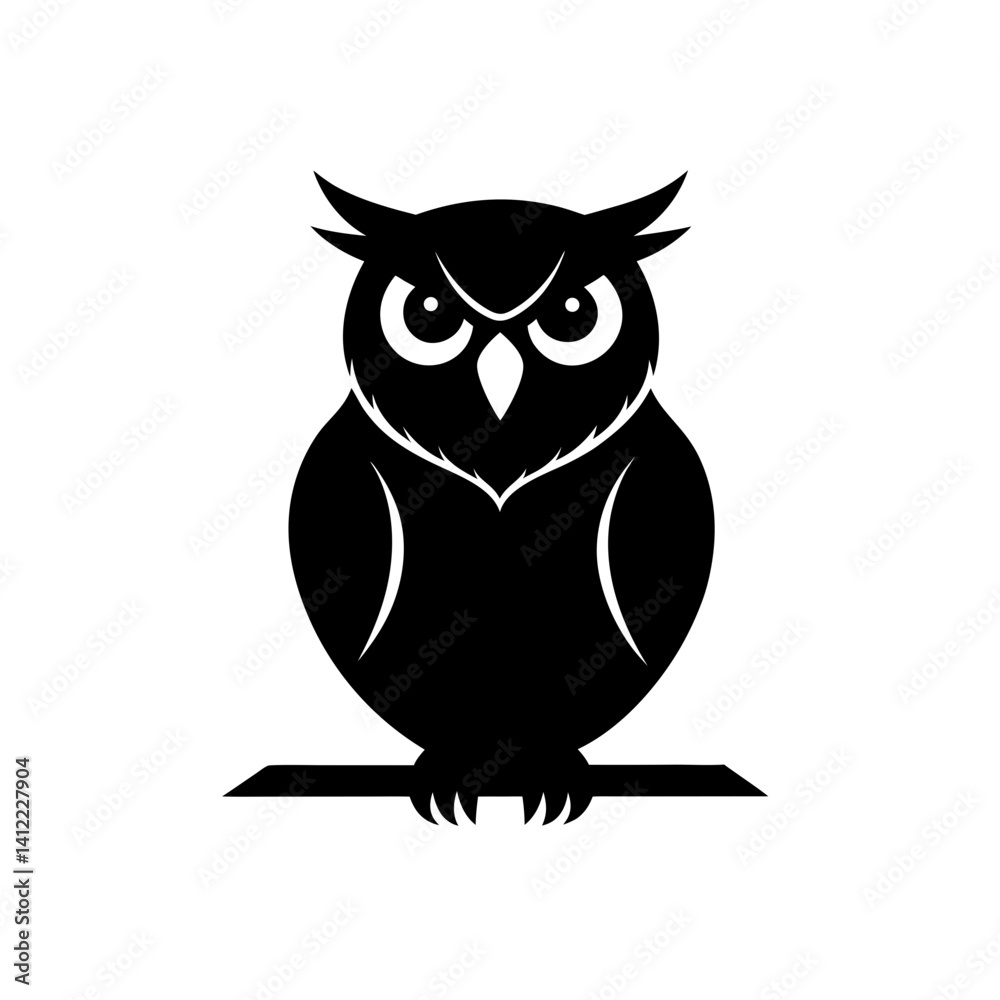 Fototapeta premium owl on a black background