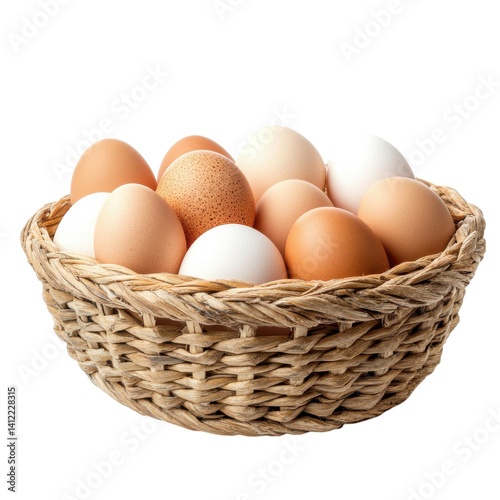Wallpaper Mural Eggs in a wicker basket on transparent background. Torontodigital.ca