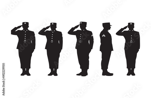 Military personnel showing disciplined salute gesture