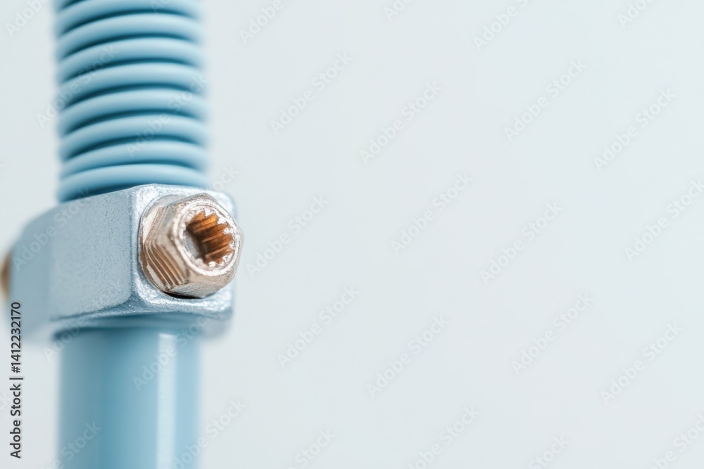 bolts on a plain white background, The straightforward lighting highlights the distinct textures and colors of the whole bolts form.
