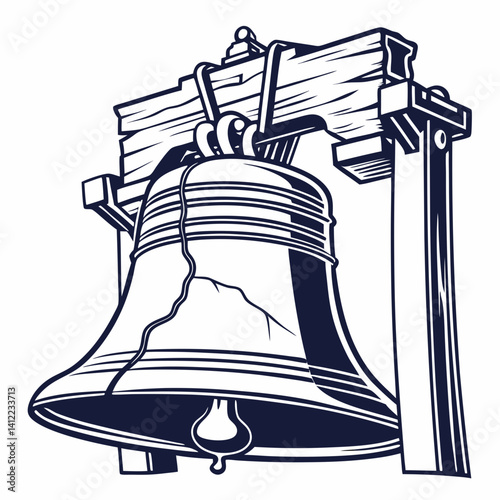 A high-quality Liberty Bell vector illustration perfect for digital and print projects.