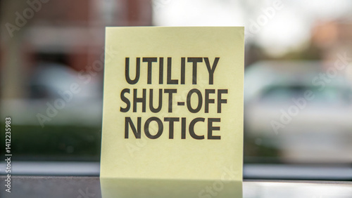 Utility shut off notice indicating potential eviction due to unpaid debt creates sense of urgency and concern for those affected