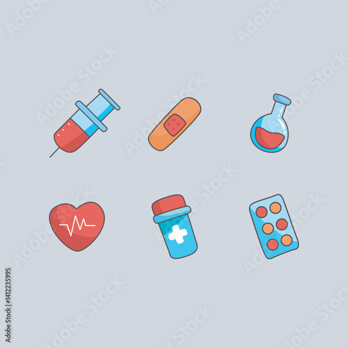  Treatment Collection Set in isolated background