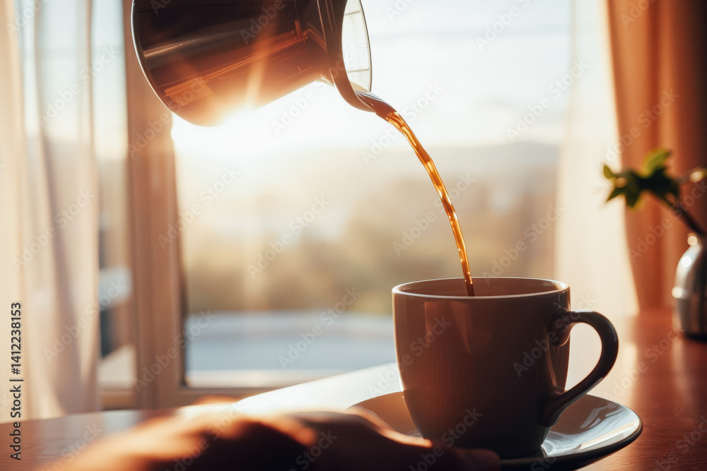 Sunrise Coffee Pouring a Warm Embrace