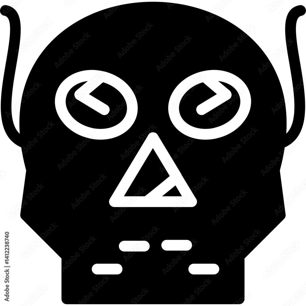 Spooky Mask Glyph Icon Spooky Mask Glyph Icon