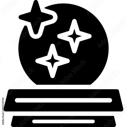 Magic Crystal Ball Glyph Icon