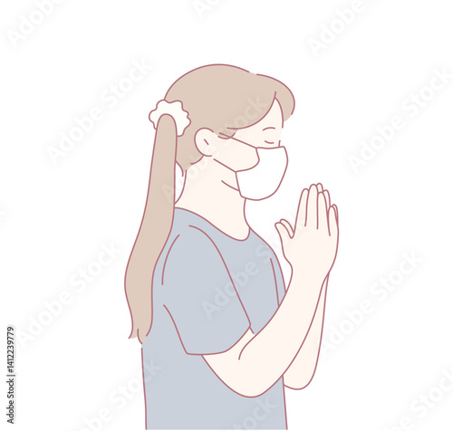 A tranquil portrayal of a person engaged in meditation while adorning a mask to enhance their experience