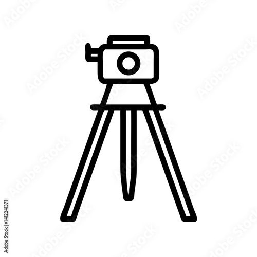 Surveying Tripod Equipment Outline Icon Design