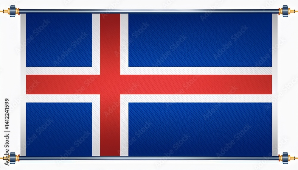 Fototapeta premium iceland flag painted on wooden tag
