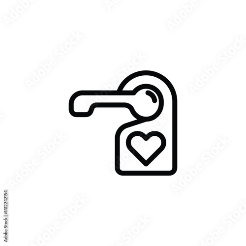 Door Hanger with Heart Graphic Outline Icon Vector