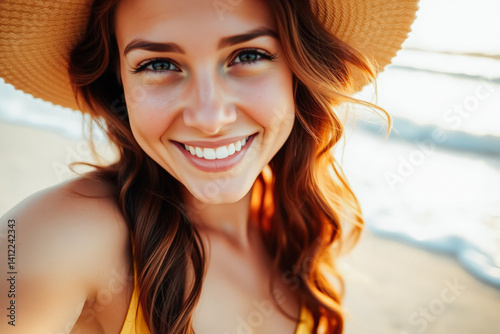 Beautiful Woman Smiling at the Beach