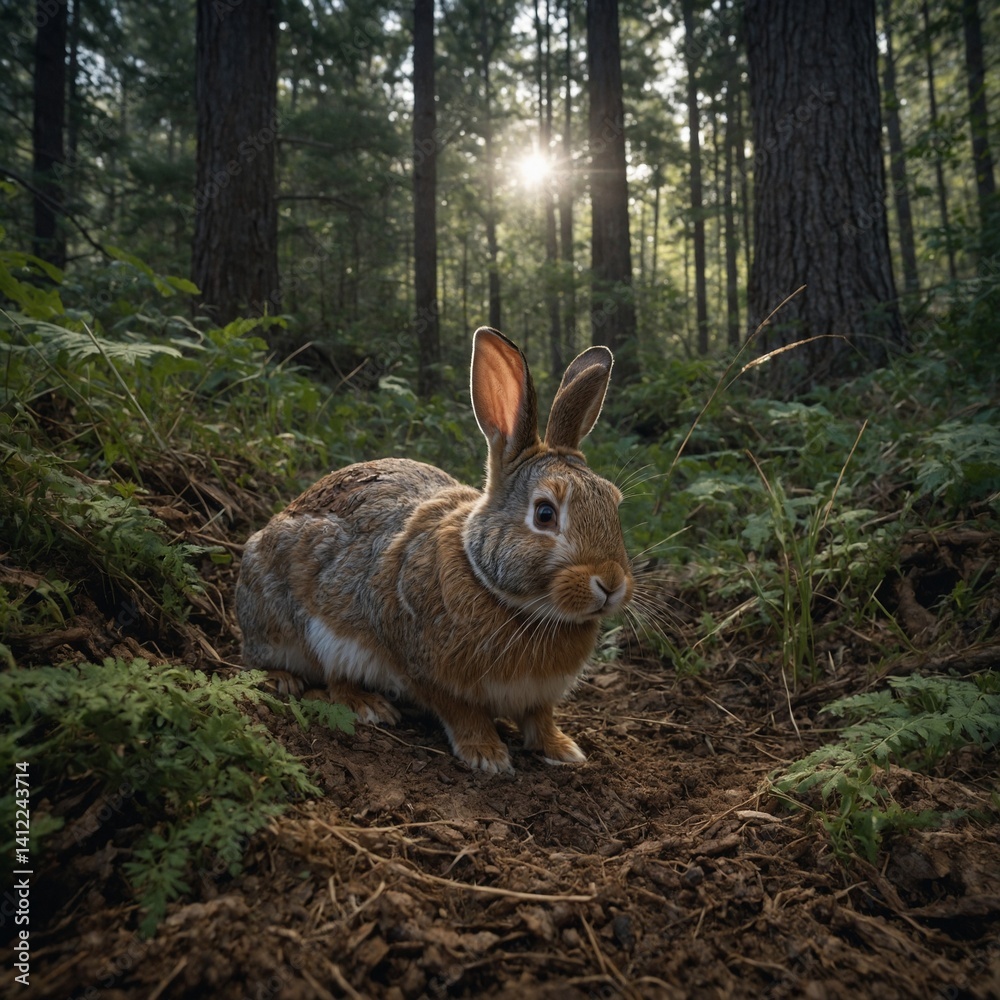 Fototapeta premium Ricky the Rabbit’s Burrow Escape
