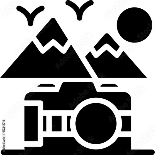 Wildlife Photography Glyph Icon