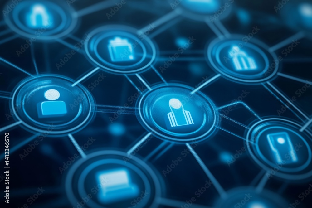 Fototapeta premium business connections productivity, abstract technology background