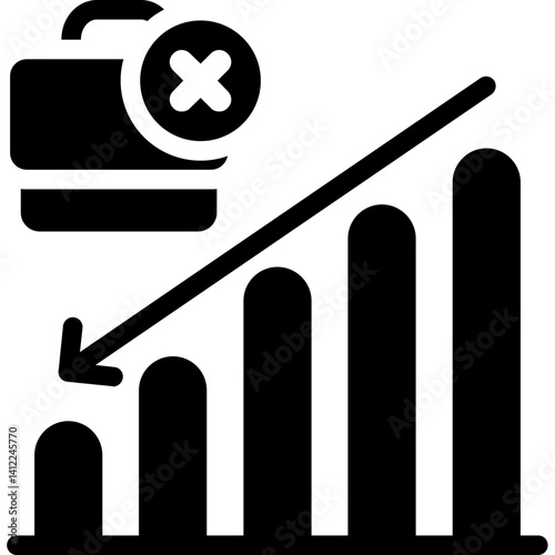 Unemployment Rate Glyph Icon