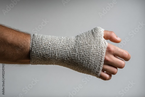 Bandaged Hand: A Close-Up Study in Neutral Tones