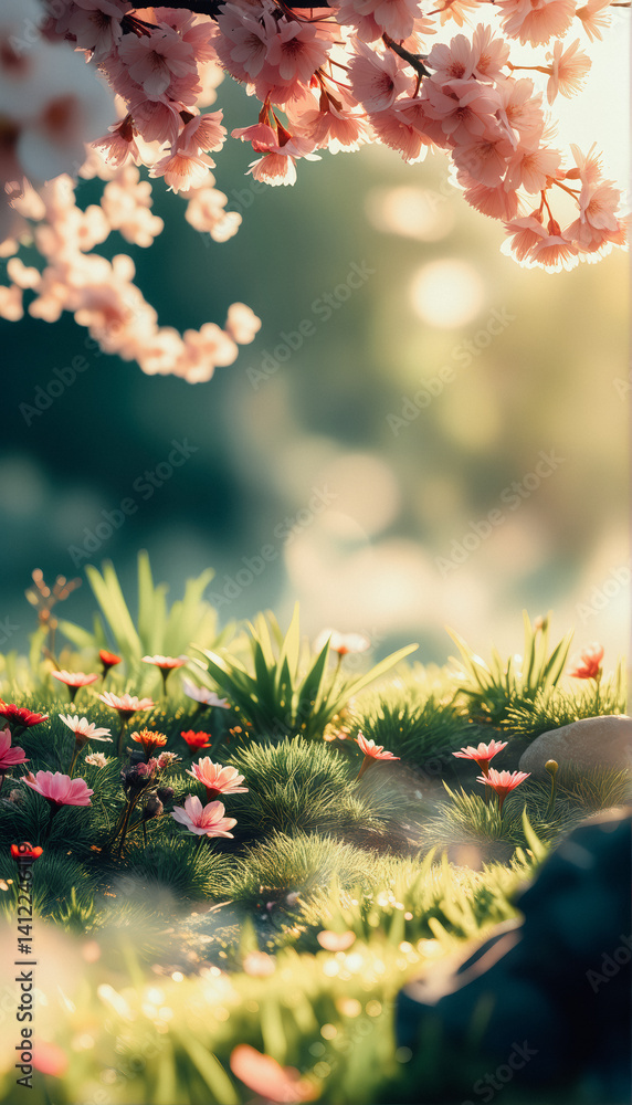 Springtime Bloom in a Sunny Meadow