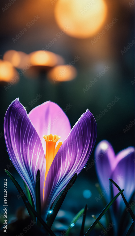 Stunning Spring Crocus Blossom in Soft Focus