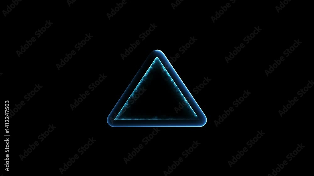 Neon triangle line frame, Seamless looping animation. Neon triangle line frame, Seamless looping animation.