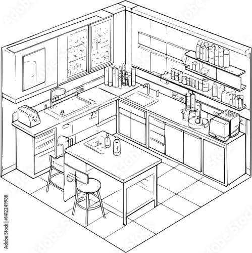 Modern style Laboratory isometric design, Modern style Laboratory vector graphic