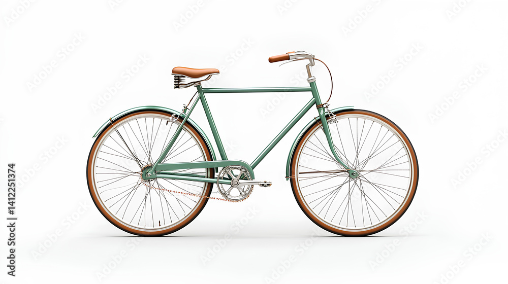 Fototapeta premium classic bike with beautiful color, white background