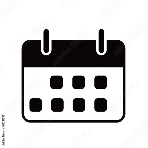 カレンダー　シンプルアイコン　白黒