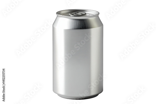 Isolated aluminum can mockup for beverage branding and advertising on transparent background