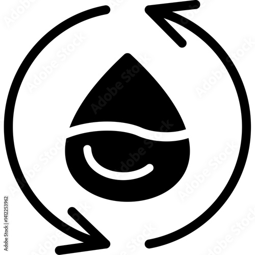 Water Conservation Glyph Icon