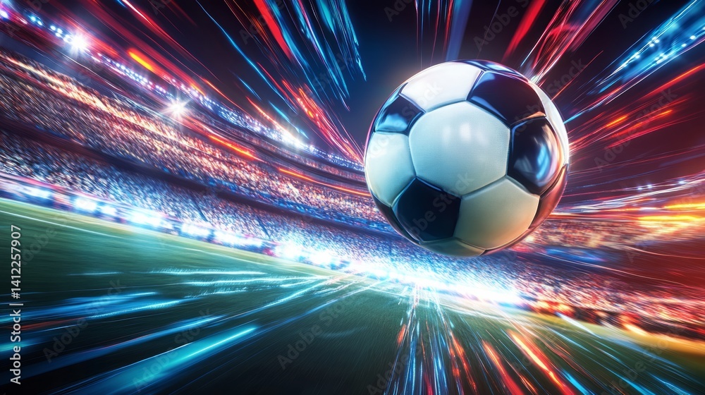 custom made wallpaper toronto digitalsoccer ball in motion, stadium, lights, dynamic, speed lines 