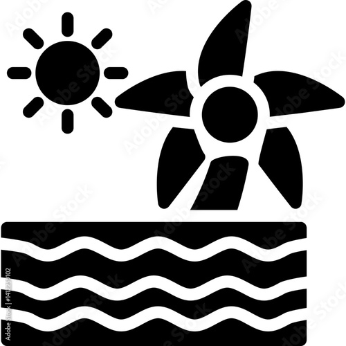 Tropical Lagoon Glyph Icon
