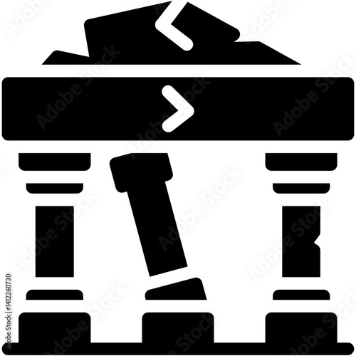 Ancient Ruins Glyph Icon