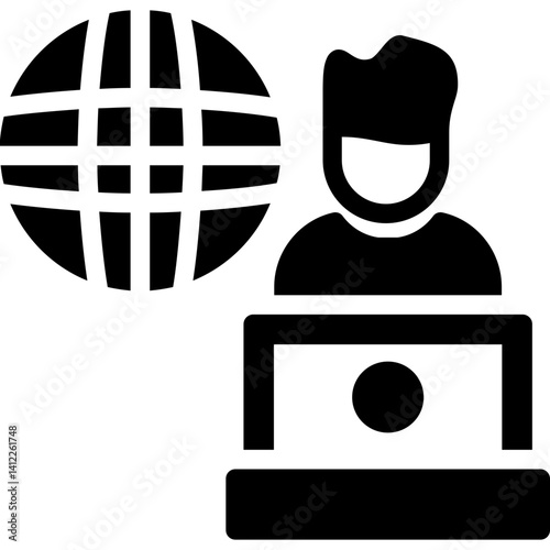 Remote Work Glyph Icon