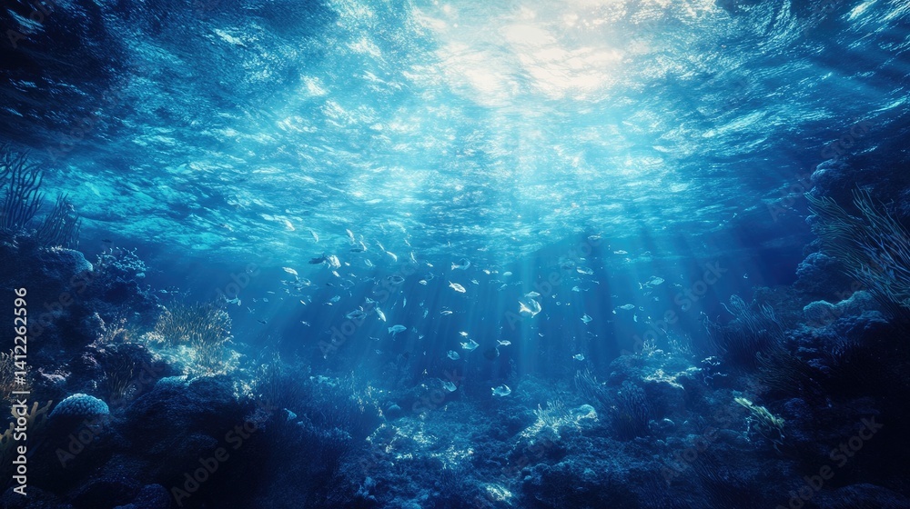 Obraz premium An underwater scene created using generative AI technology