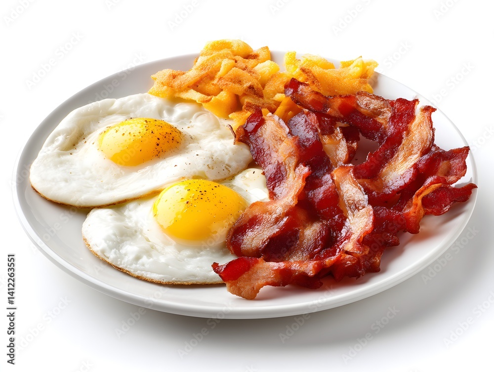 Crispy Bacon and Fried Eggs Breakfast Plate Crispy Bacon and Fried Eggs Breakfast Plate