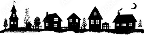 Silhouette of Farmhouse style Carriage house design, Farmhouse style Carriage house vector graphic