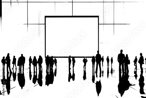 Silhouette of Modern style Art gallery design, Modern style Art gallery vector graphic