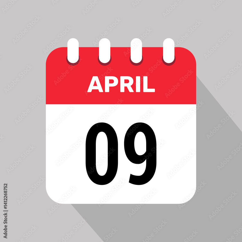 9 april calendar icon vector illustration graphic design 9 april calendar icon vector illustration graphic design