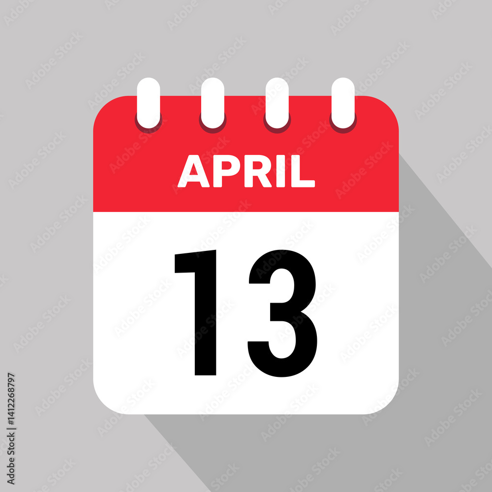 13 april calendar icon vector illustration graphic design 13 april calendar icon vector illustration graphic design