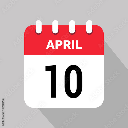 10 april calendar icon vector illustration graphic design