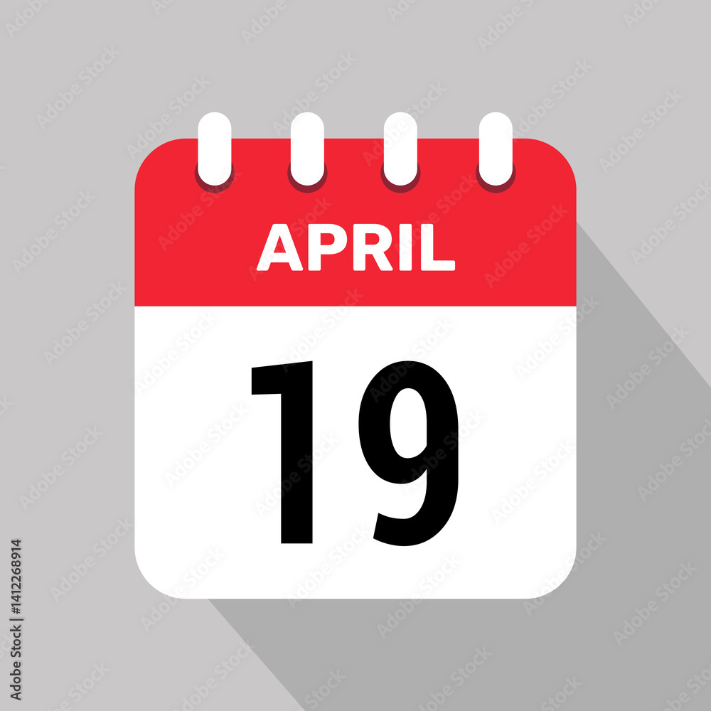 19 april calendar icon vector illustration graphic design 19 april calendar icon vector illustration graphic design