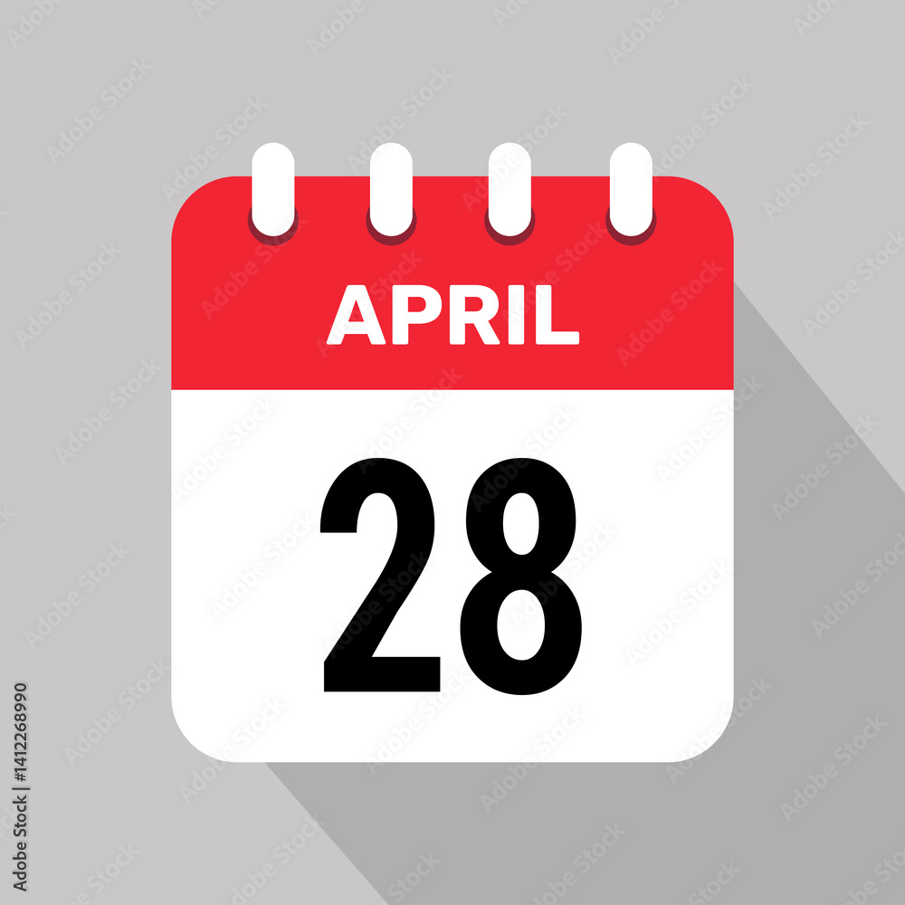 28 april calendar icon vector illustration graphic design 28 april calendar icon vector illustration graphic design